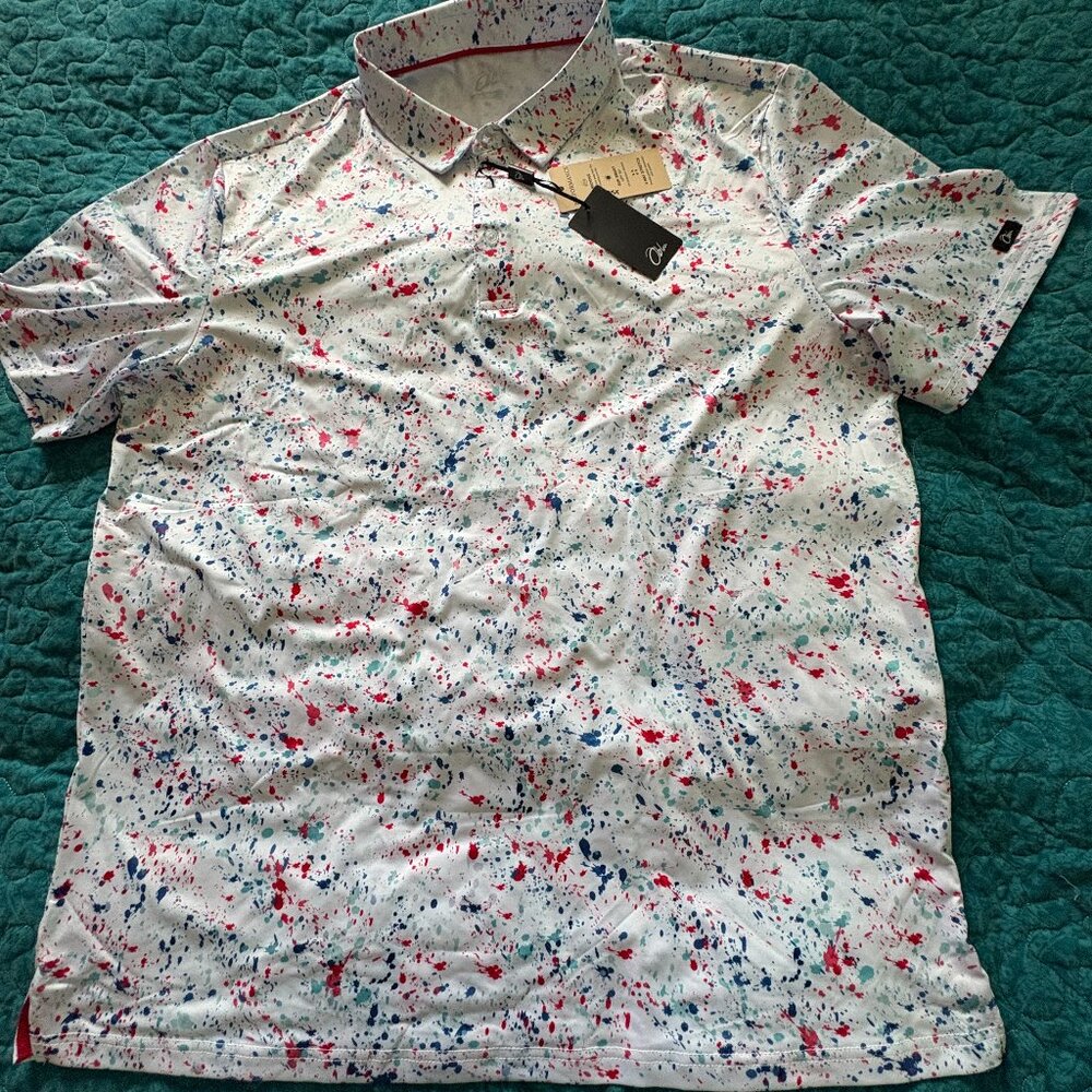 Obla Golf Dry Fit Short Sleeve Striped Performance Polo Shirt Men's Size XXL.New